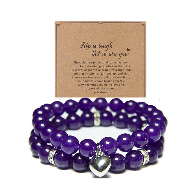 Zebra Double Layer Suit Bracelet Blue Pine Crystal Obsidian