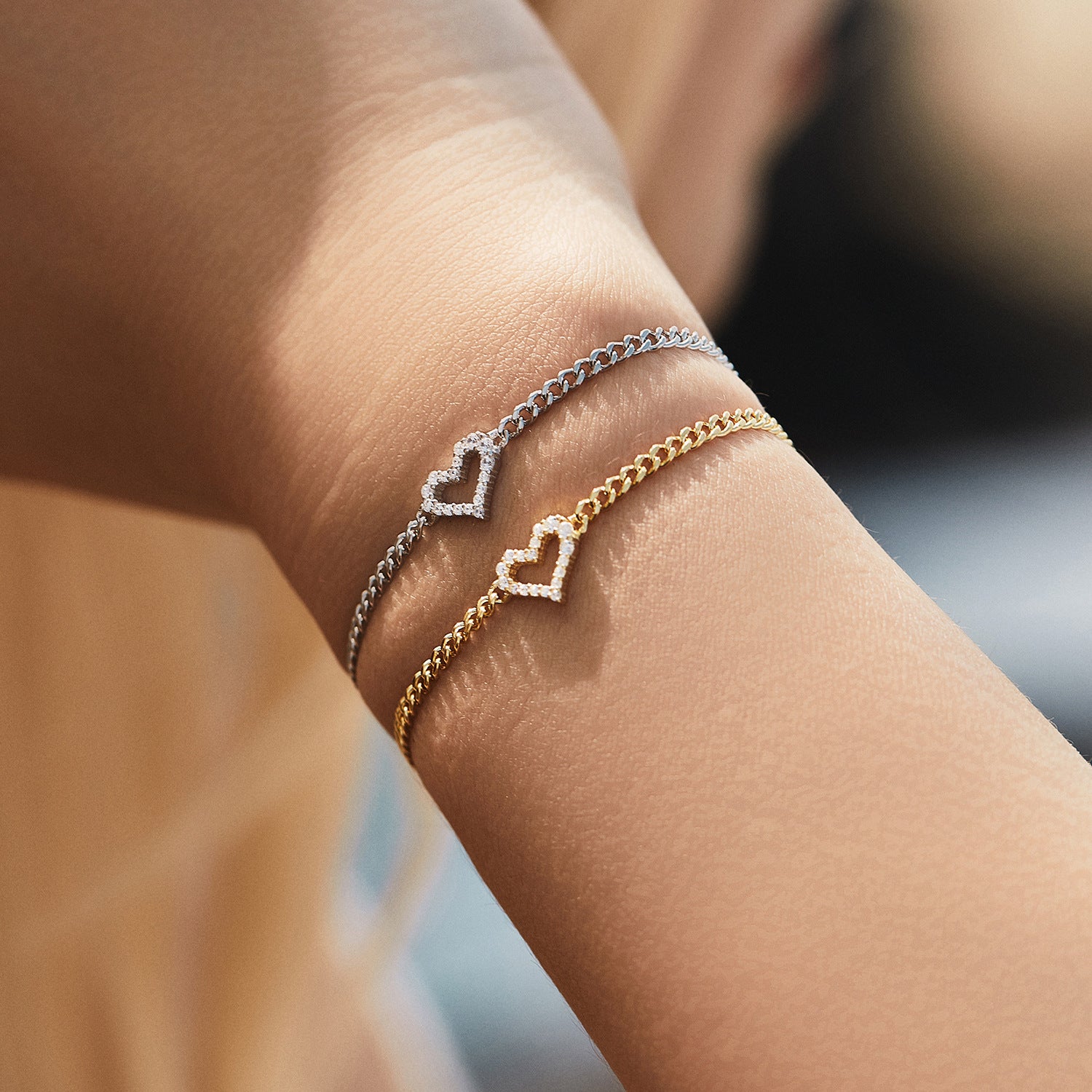 Moissanite S925 Sterling Silver Diamond Irregular Heart Bracelet
