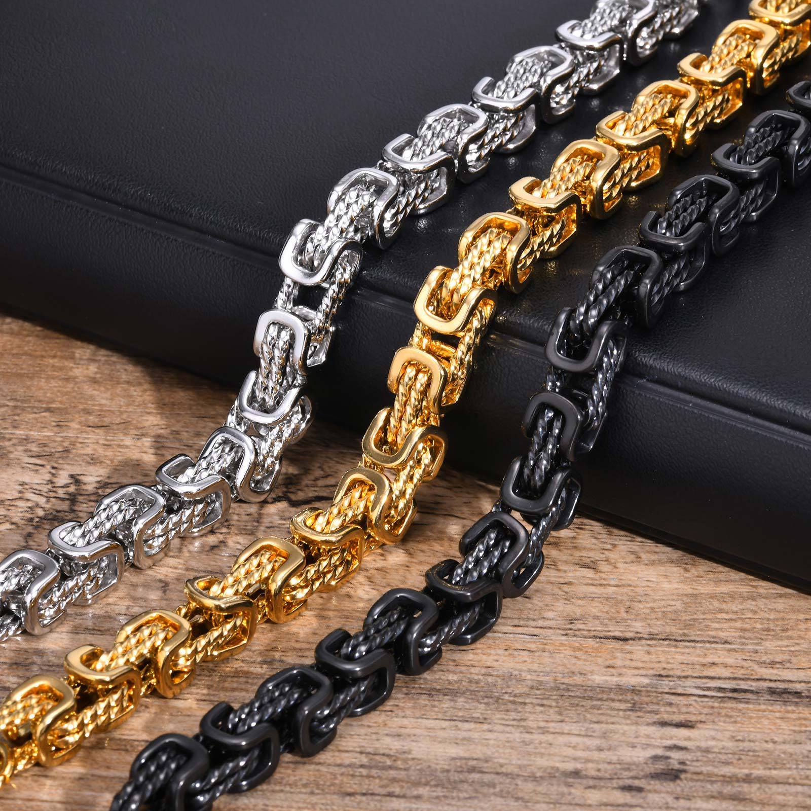Stainless Steel Twist Handmade Chain Vintage Men Ornament Bracelet