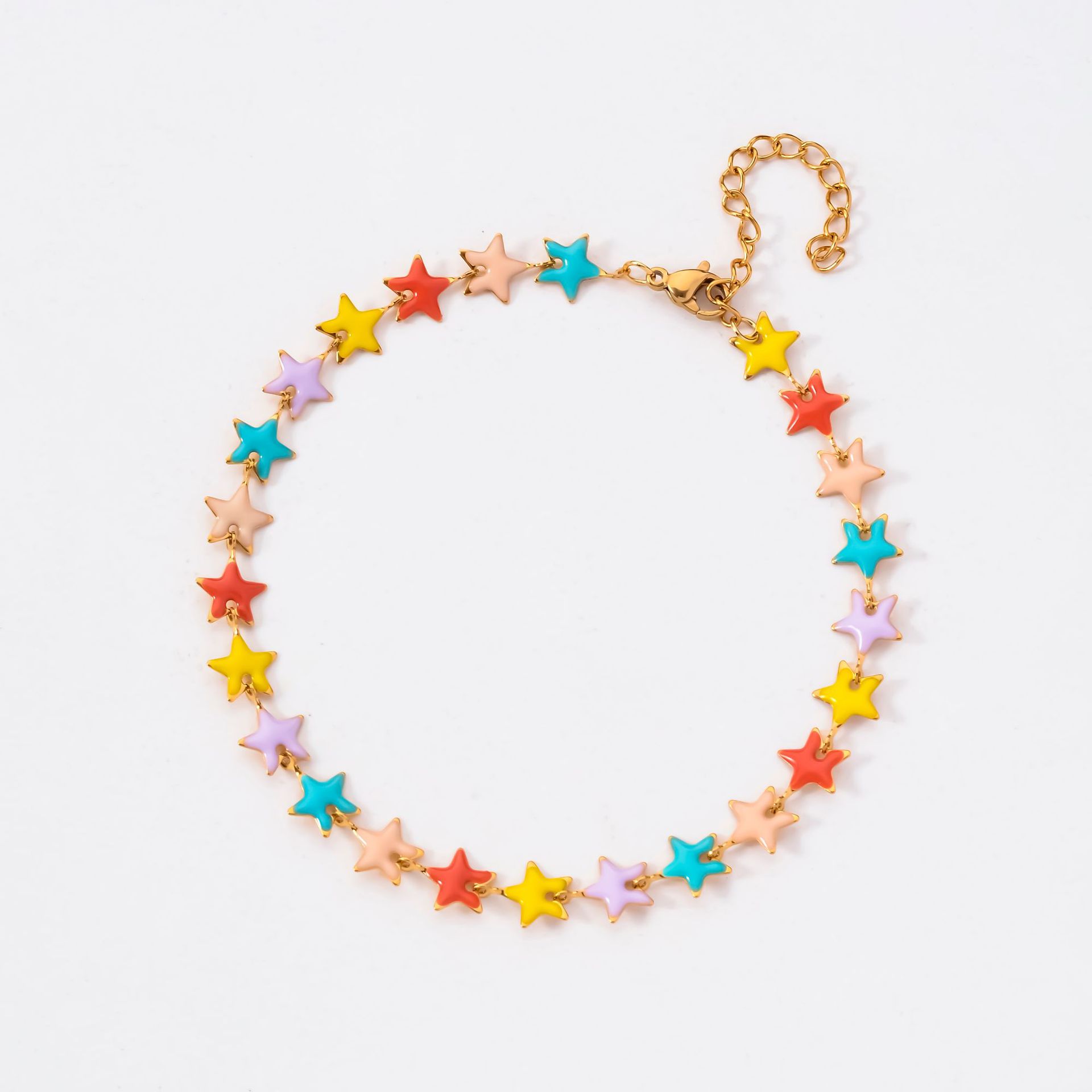 Stainless Steel Colorized Butterfly Five-pointed Star Flower Bracelet