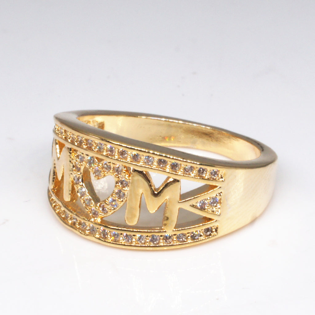 Mama-Ring vergoldet, mit Diamant-Herz
