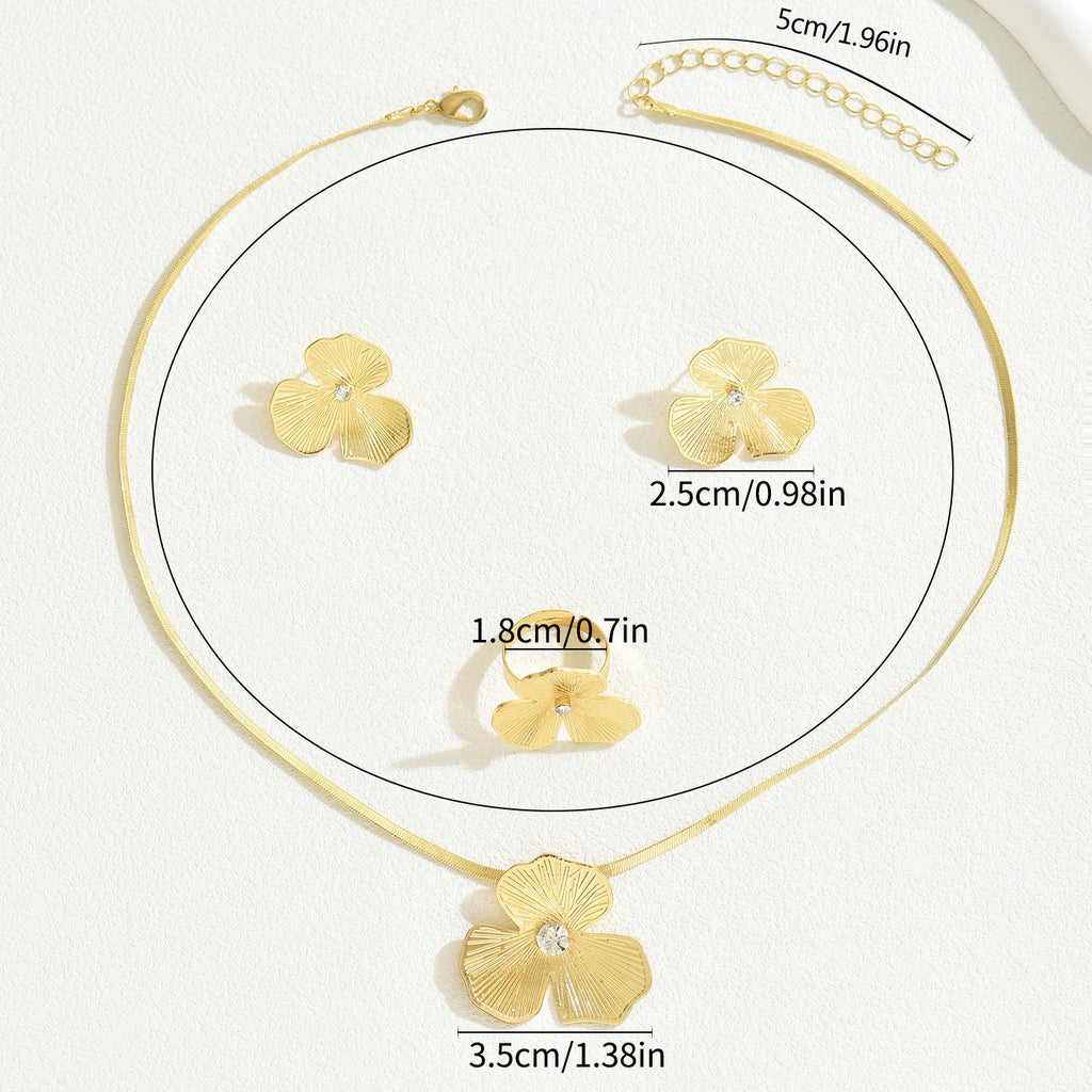 Einfaches Damen Halskette Ring Set Nische
