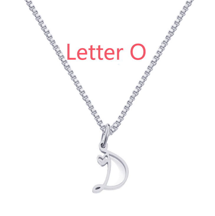 26 Love Letters Titanium Steel Pendants Necklace