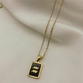Square Plate Twelve Constellation Rune Necklace