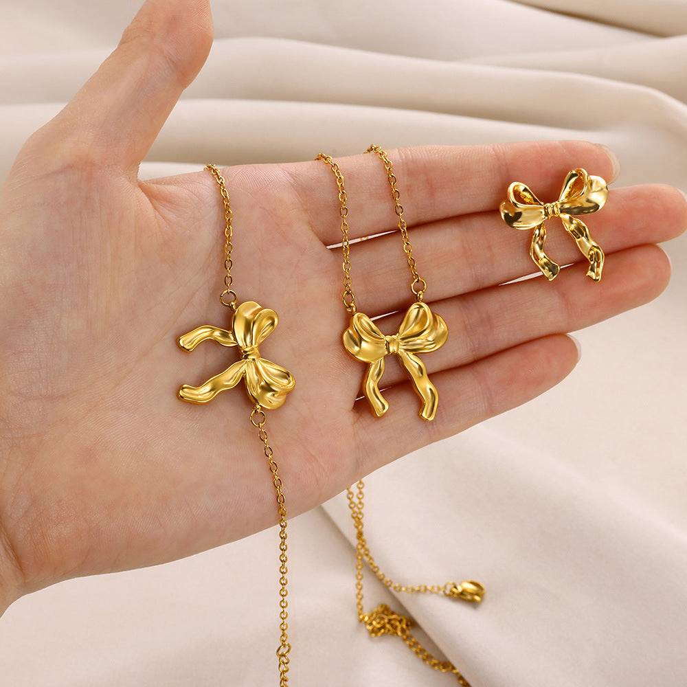 Joyería de Lazo de Acero Inoxidable de 18K Estilo Coreano