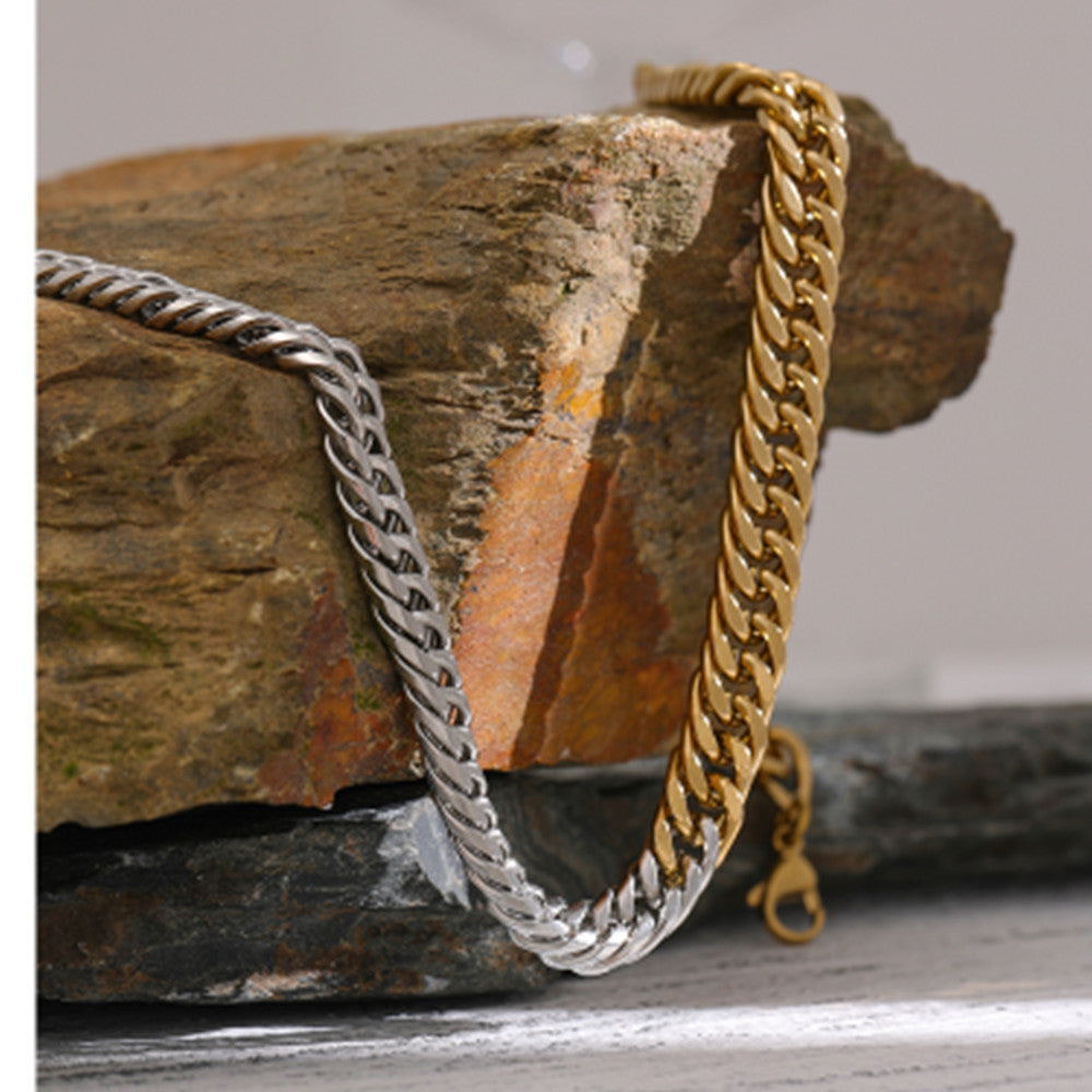 Zweifarbige kubanische Kette Armband