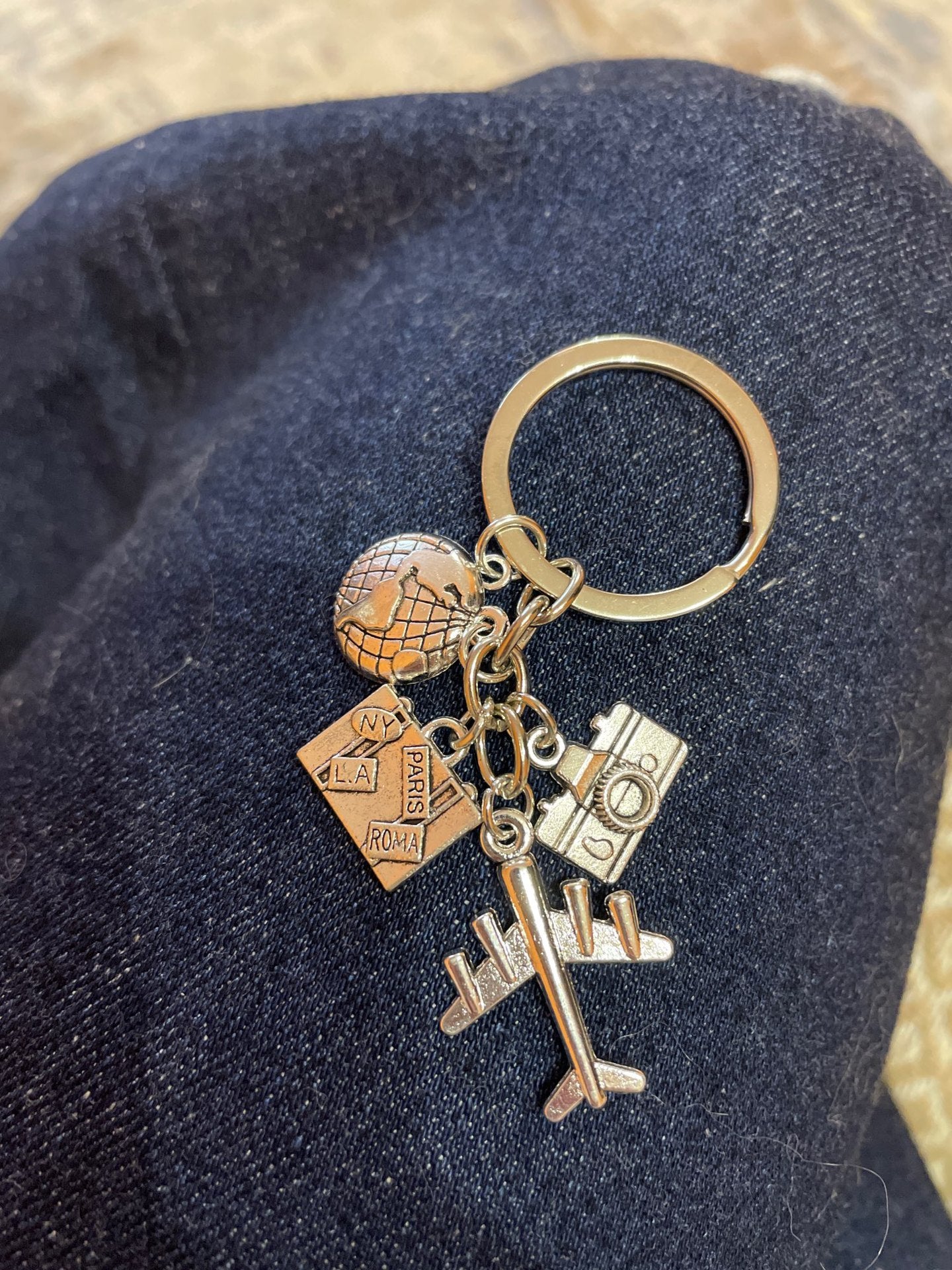 26Letters Brand New Around The World Airplane Keychain