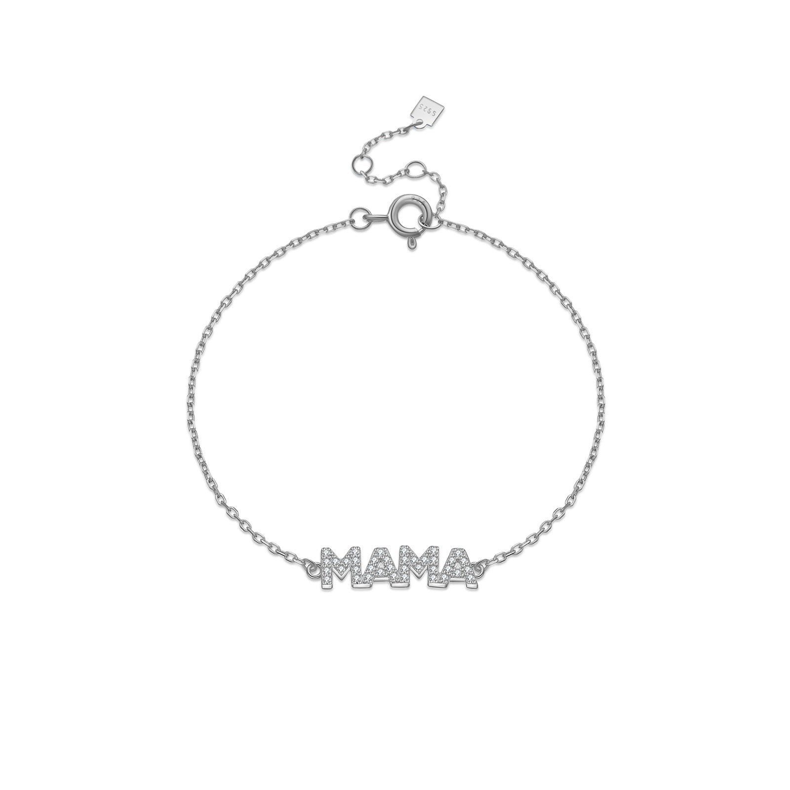 Pulsera de Plata S925 con Letras Inglesas para Mujer, Sencilla y Versátil