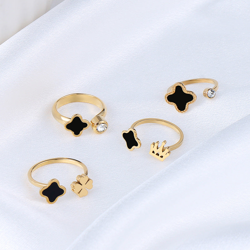 Modeschmuck Titanstahlring Damen Öffnung Nischen-Persönlichkeit