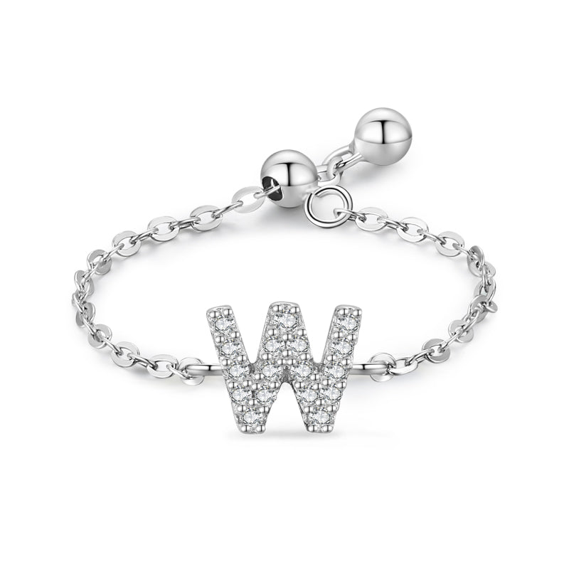 Brief-Kettenring Damen Mode Nische Design Liebe Dünner Ring Schmuck