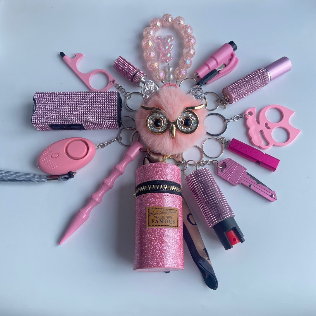 Bracelet Finger Tiger Window Breaker Keychain Set