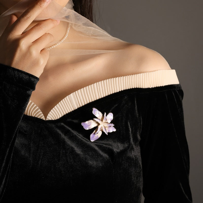 Hermoso broche de bauhinia francés para mujer