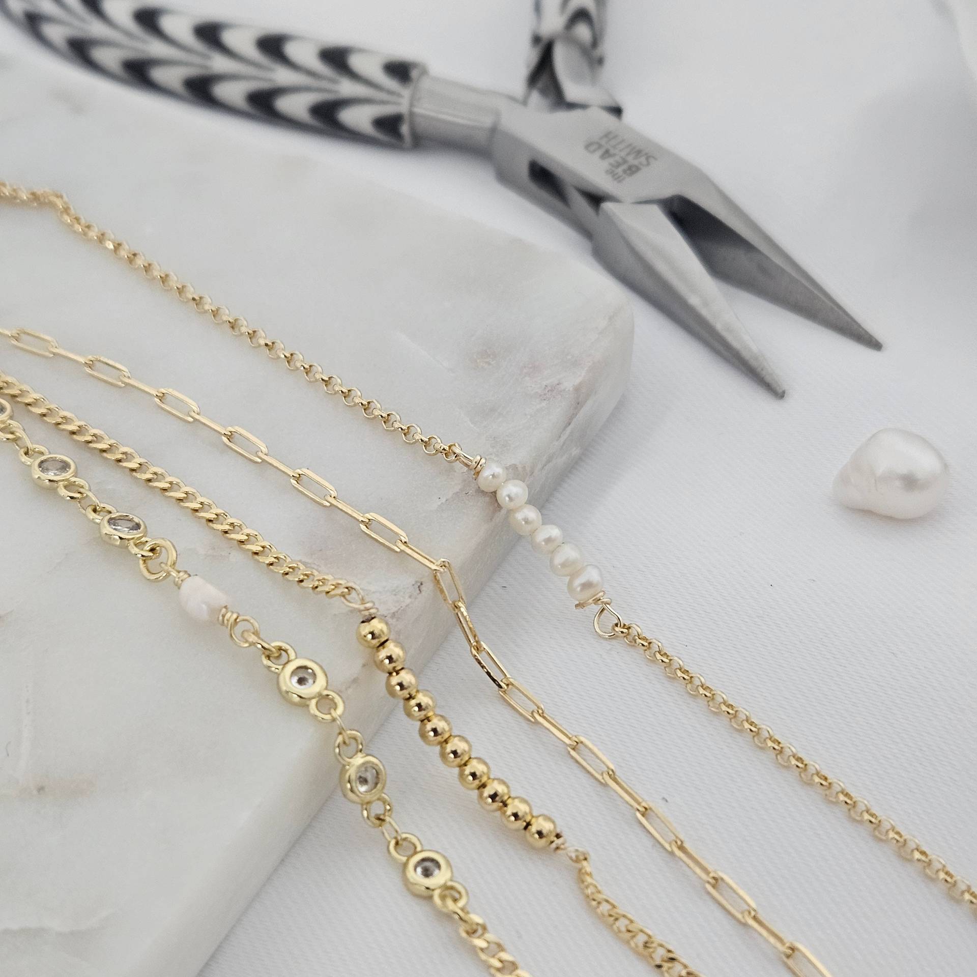 Simple Fashion Matching Creative Design Geometric Pearl Beaded Bracelet