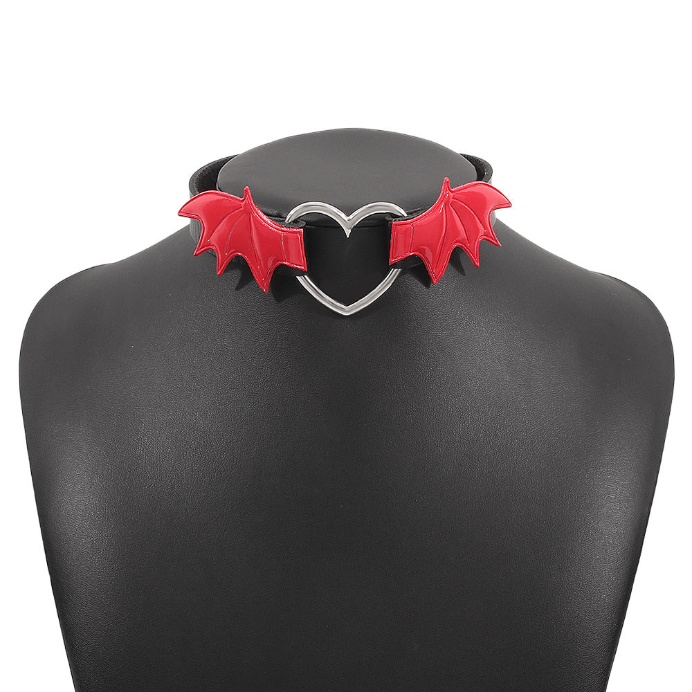 Gothic Punk Vampir Herz Flügel Halskette Choker