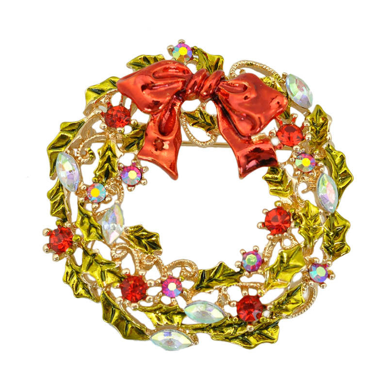 Bow tie wreath brooch