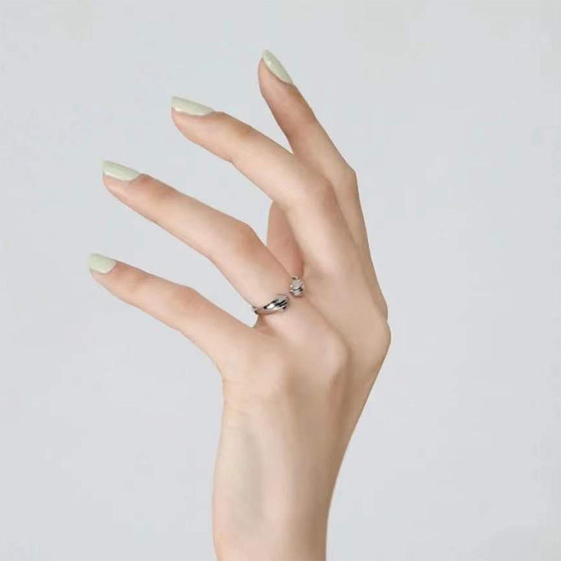Anillo de plata con pata de gato adorable de joyería de moda para gatos callejeros
