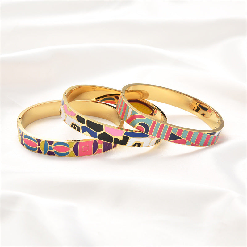 Armband aus Edelstahl und Emaille