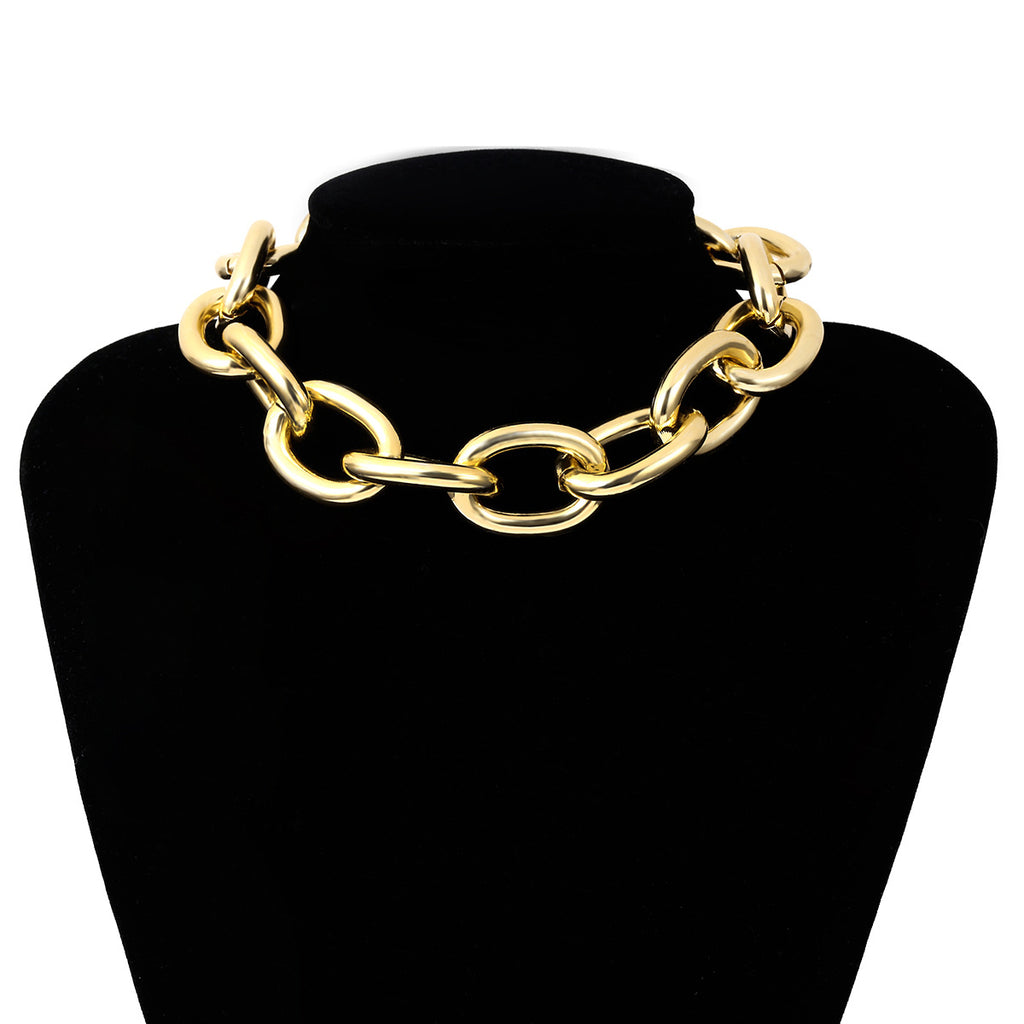 Retro übertriebene Punk-Metallhalskette für Damen