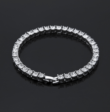 Zinnlegierung Goldfarbenes Iced Armband Herren Hip Hop Kette Street Rock Schmuck