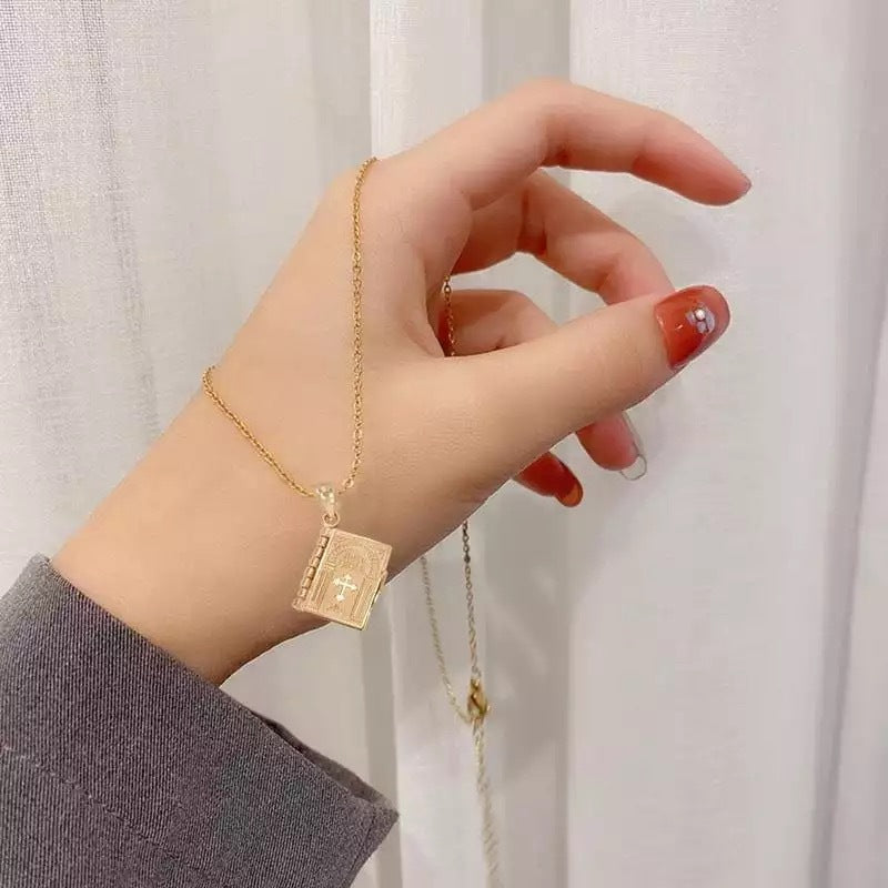 Bible Necklace Personalized Bible Book Pendant