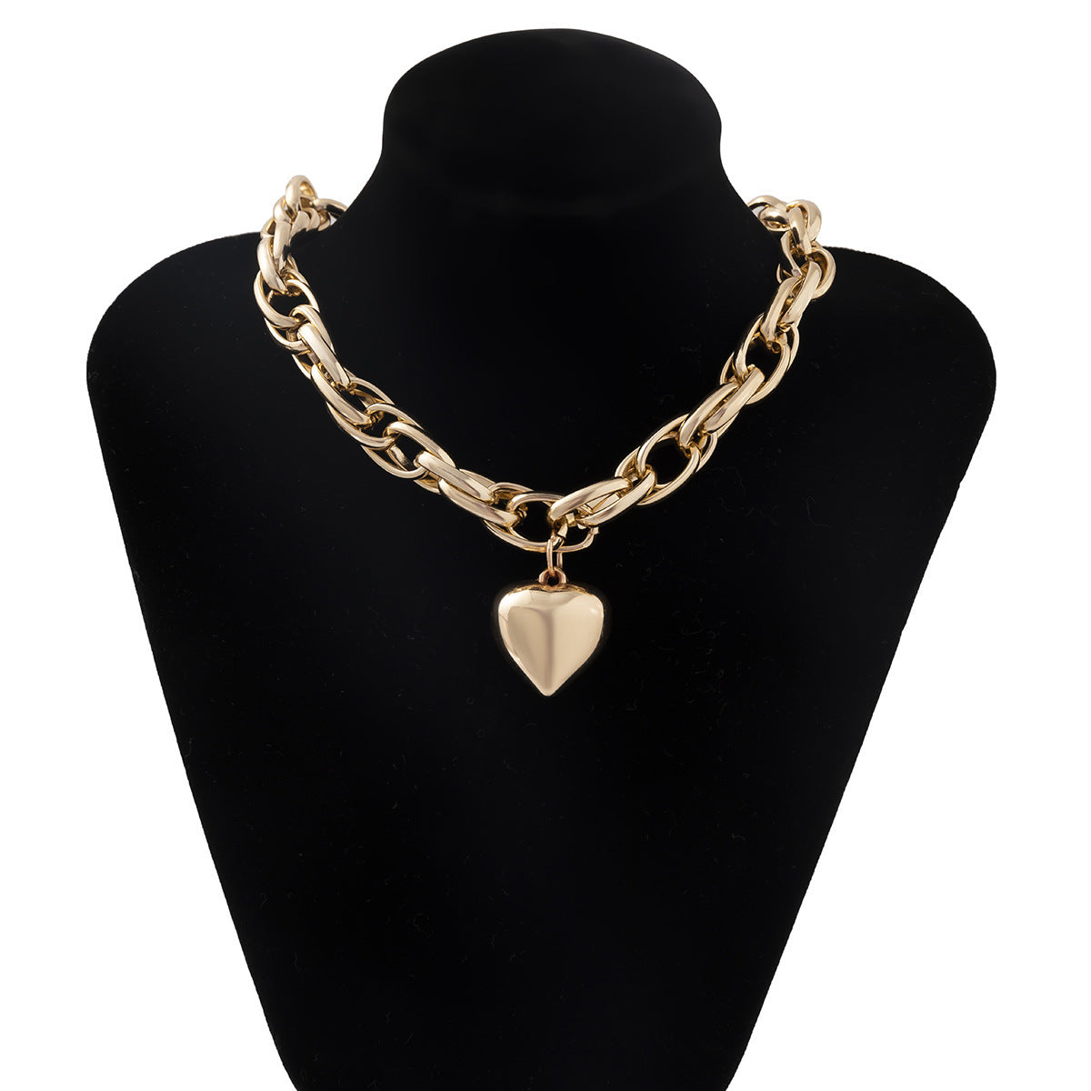 Einfache Kreishalskette mit offenem Kreuz