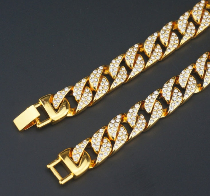 Vollbesetztes kubanisches Armband für Herren – dominantes, cooles Trendarmband
