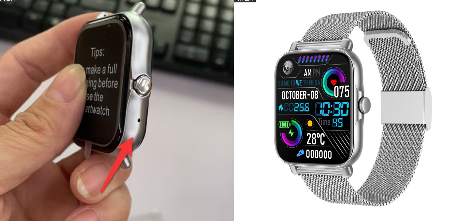 Smartwatch deportivo con carga magnética
