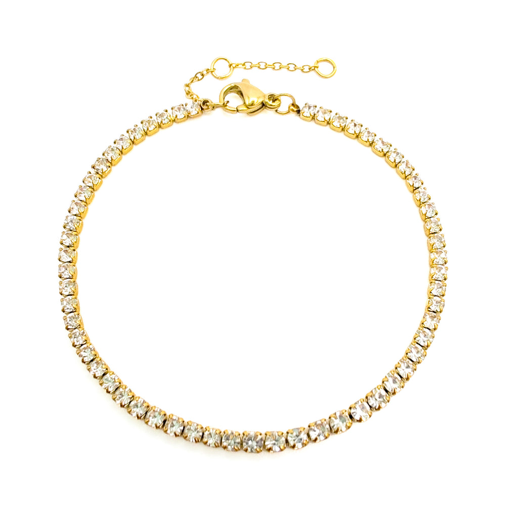 Damen Zirkon Edelstahl Strass Armband