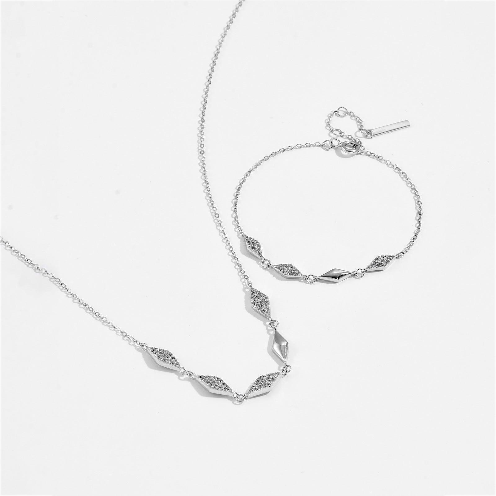 Rhombus S925 Silver Simple Sweet Cool Bracelet