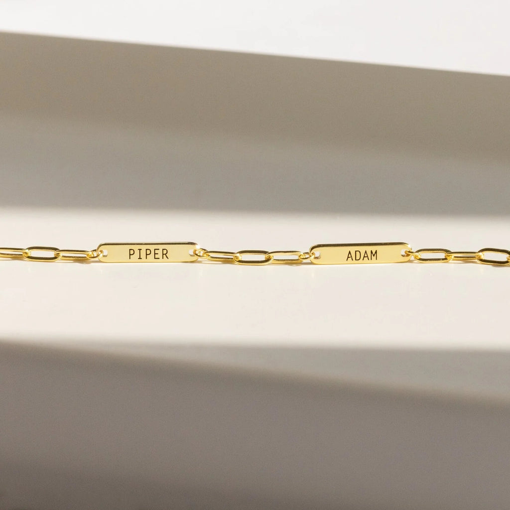 Personalized Tag Name Stainless Steel Rectangular Necklace