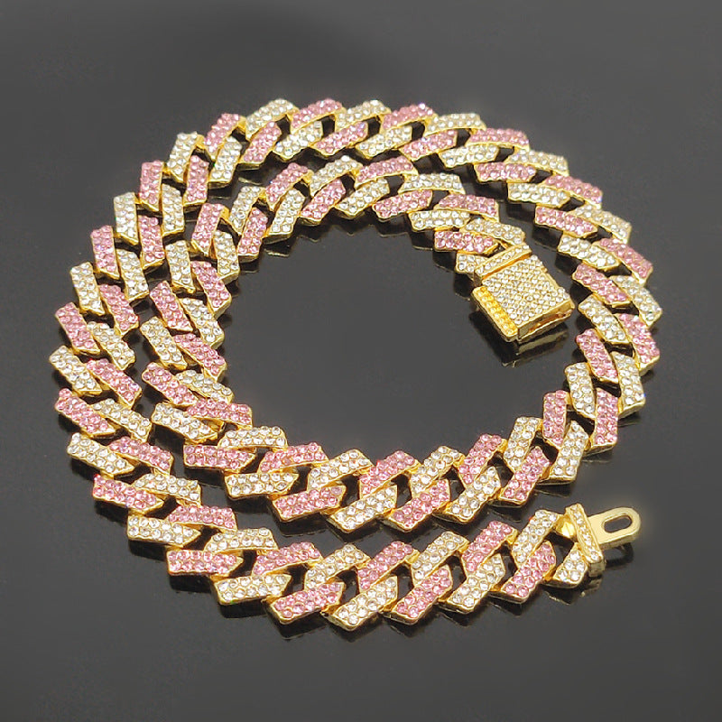 Cuban Chain Quadrilateral Bar Prism Men's Necklace