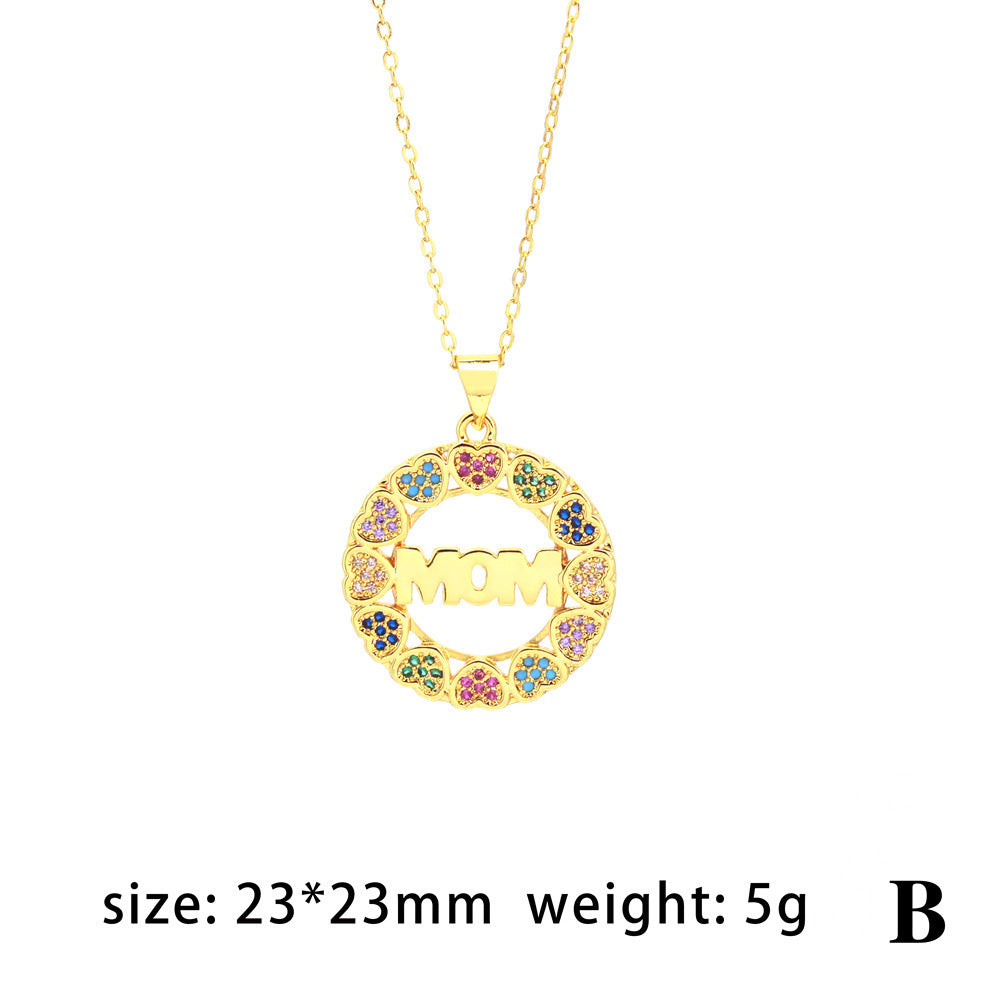 MAMA Muttertag Halskette Geschenk Mode Liebe Mikro Strass