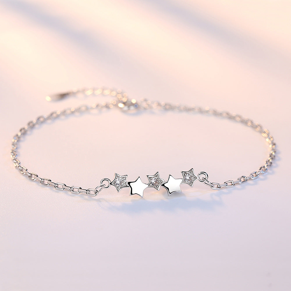 Pulsera simple de cristal de circonita para mujer