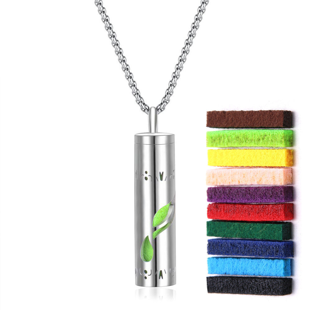 316L Stainless Steel Aromatic Perfume Oil Essential Oil Diffuser Pendant Necklace
