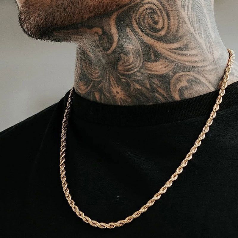 Hanfblütenkette Hip Hop Männer verdrehte Schnur Kette Halskette