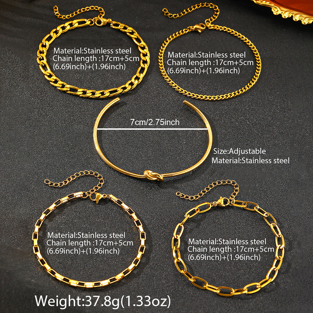 Pulsera Retro de Cadena Gruesa Personalizada Pulsera Abierta Intercambiable Estilo Gemelo