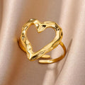 Retro Love Verstellbarer Edelstahlring