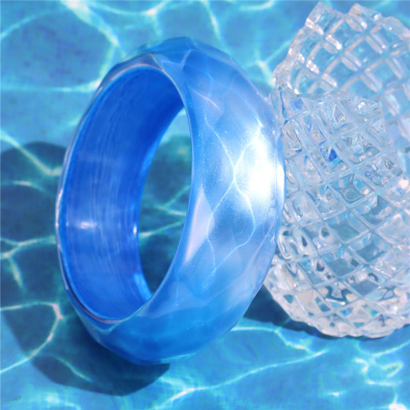 Colorful Acrylic Bracelet Irregular Round Resin Bracelet