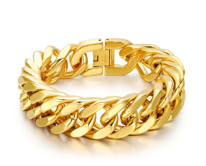 Pulsera de doble hebilla de acero de titanio