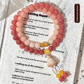 Cherry Powder Bodhi Bracelet Gradient Small Wine Barrel Double Circle