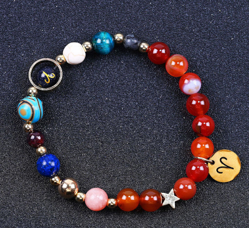Twelve Constellation Blue San Constellation Bracelet 8mm Agate