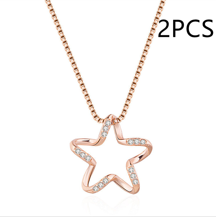 Pentagram Zircon XINGX Necklace Female Clavicle Chain