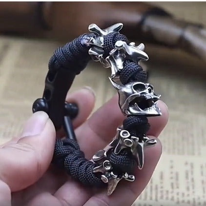 Men's Carrying Strap Retro Personalized Prajna Four Spine Parachute Cord Woven Handmade Bracelet