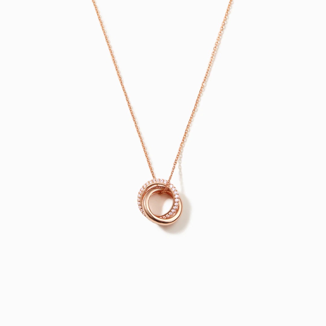 S925 Sterling Silver Interlocking Necklace For Women