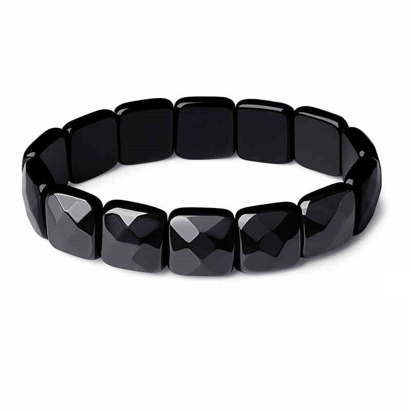 Men And Women Couple Natural Obsidian Bracelet