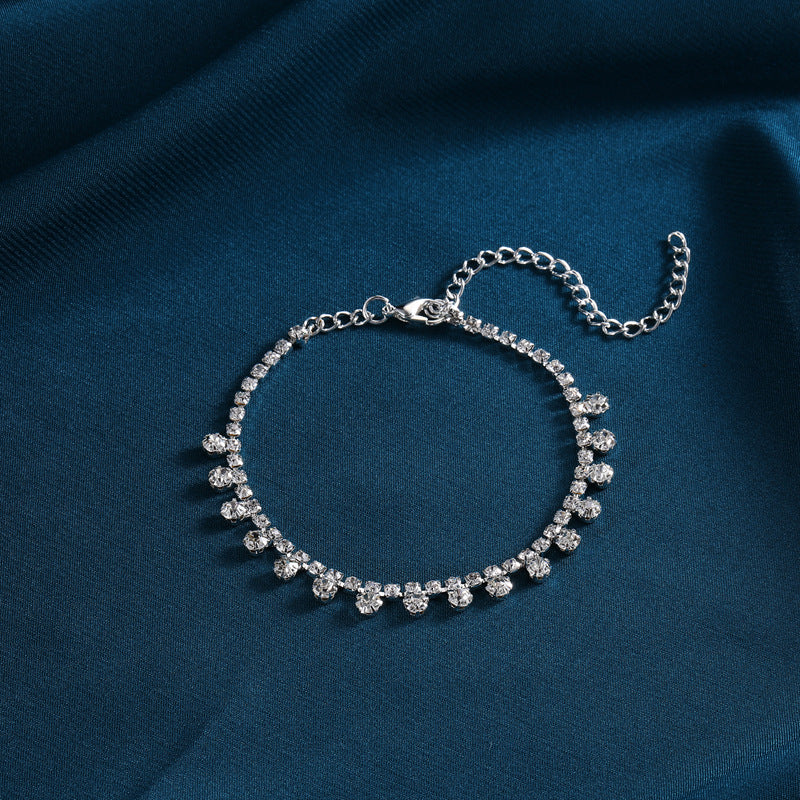 Tobillera redonda de diamantes de moda para mujer