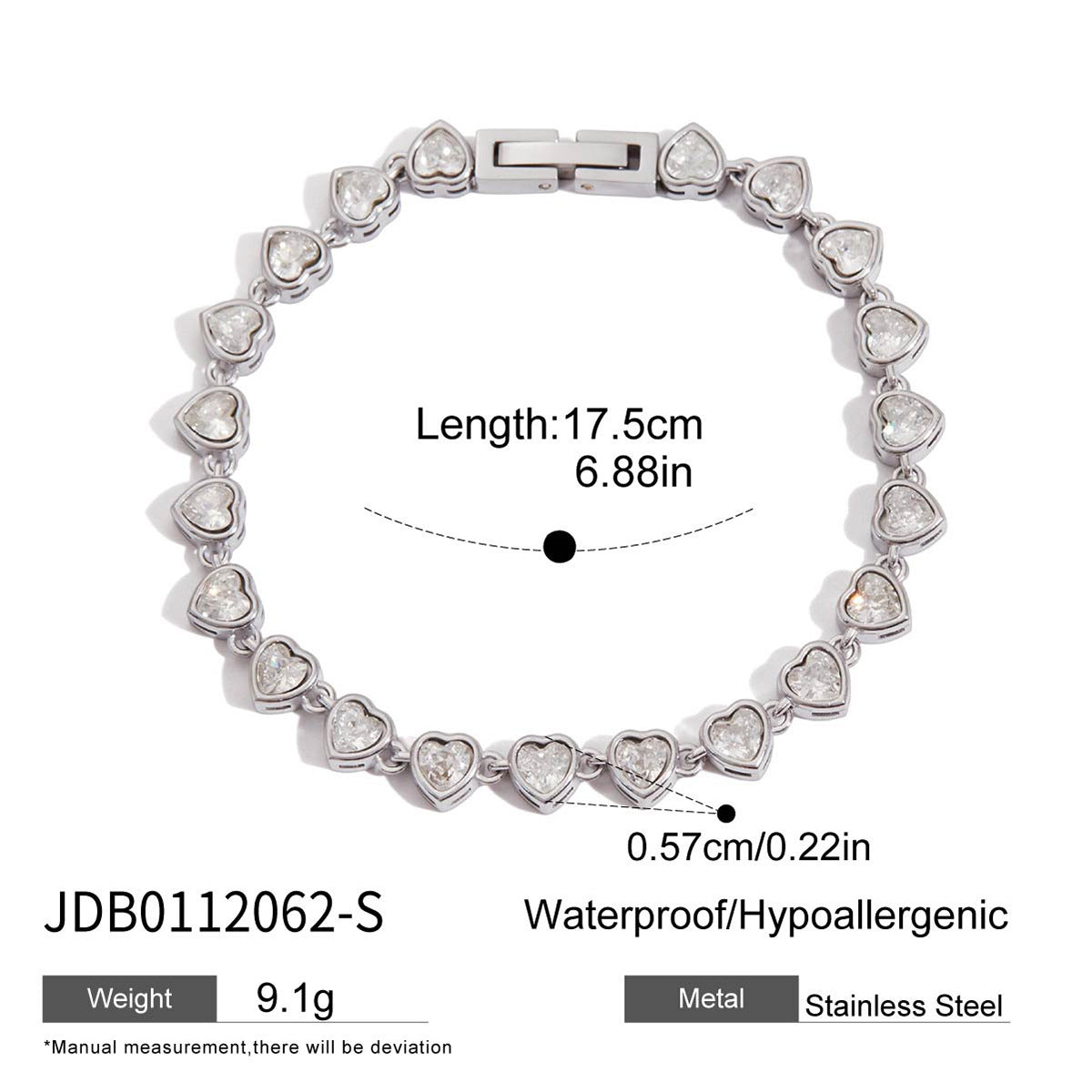 Stainless Steel Zircon Bracelet With A Light-luxury, High-end Feel