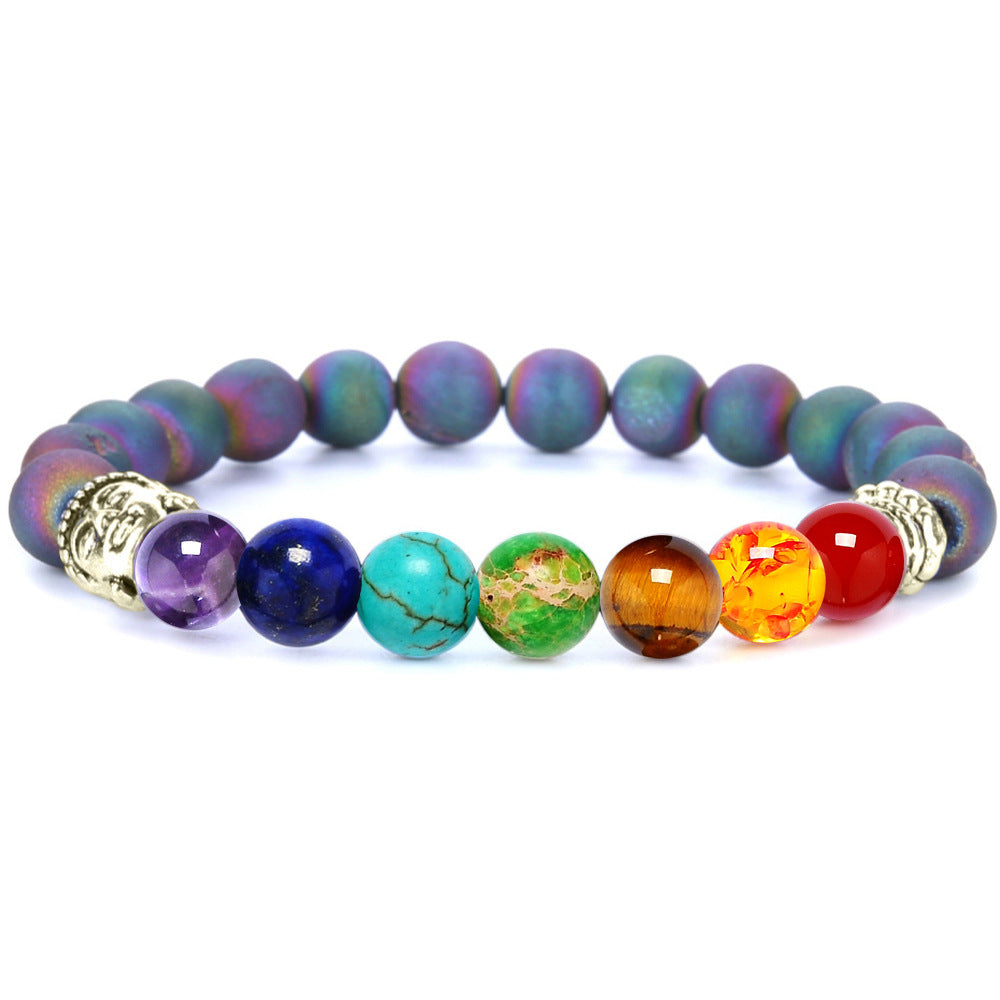8mm Volcanic Rock Yoga Bracelet Agate Colorful Bracelet