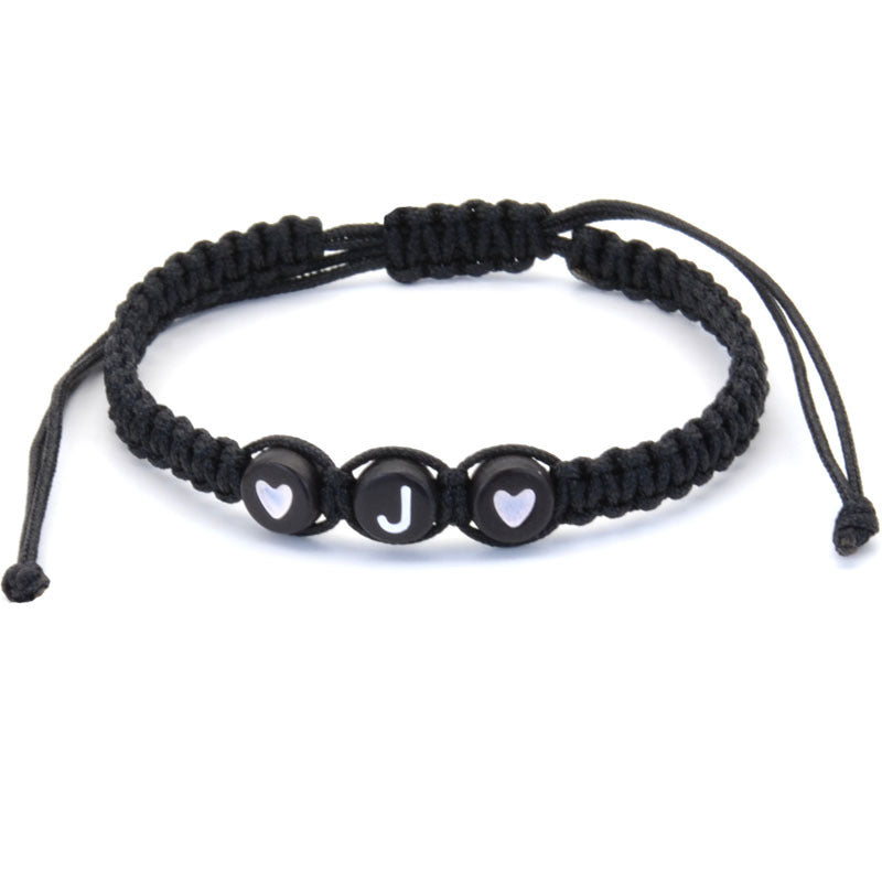 26 English Letters Love Heart Hand Woven Hand Rope