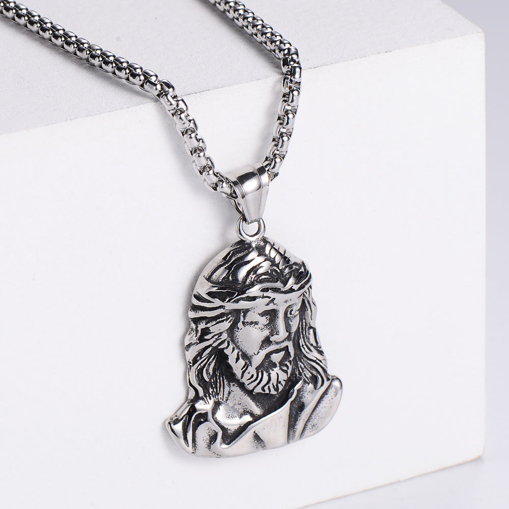 Titaniumstahl Schmuck Religiöser Christlicher Jesus Edelstahl Anhänger
